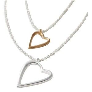 J. Jill Gold and Silver Heart Necklaces